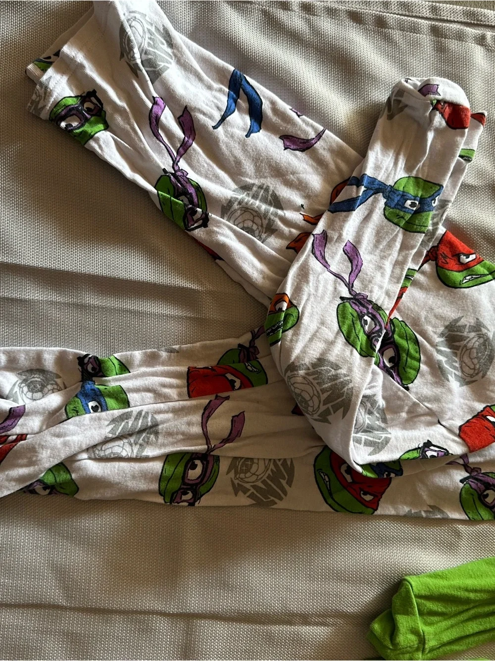 Kids Turtle Costume Pajama Set in Green and White